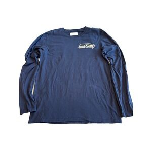 NFL Team Apparel Seattle Seahawks Long Sleeve Logo T Shirt Blue Size Medium mens